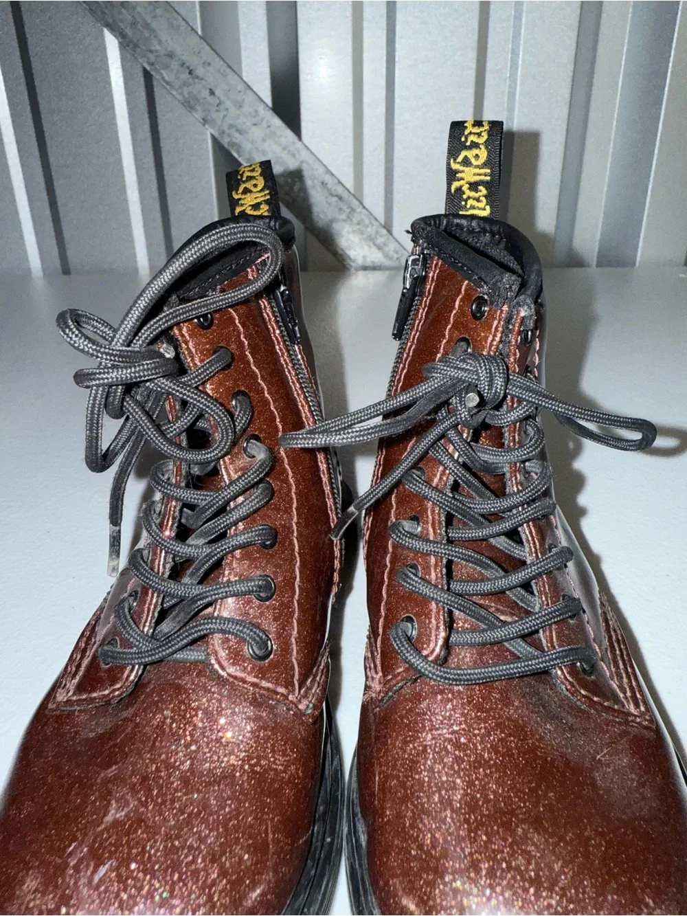DR. MARTENS 1460 GLITTER TODDLER ANKLE BOOTS SIZE 9